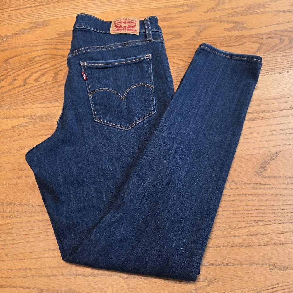 Levi's Women's 311 Shaping Skinny Jeans Soft Stretch Dark Blue Distressed 31X30 - Picture 6 of 16